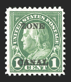 71d, 1c Deep green, Zone Canal, bright color, typical centering, large part o.g., fine (CZSG 71d).