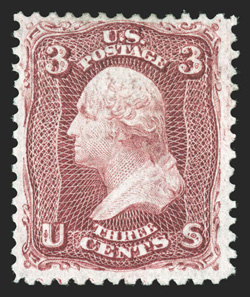 66, 3c Lake, strong bright color, full o.g., small gum crease at right, fine clear 1980 PF certificate.