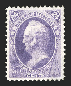 153, 24c Purple, unusually intense color, well centered within large margins, slightly disturbed o.g., very fine clear 1999 PF certificate and a 2009 PSE certificate (VF-XF
85).