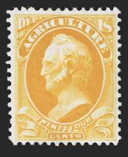 O8, 24c Agriculture, brilliantly fresh, radiant color, well centered, full o.g., choice very fine 1997 PF certificate ex-Lessin.