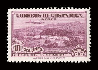 191-95 var., C46-54 var., 1940 5c-10Col Pan-American Health Day, without overprints, cplt. set of all fourteen postage and air post issue, these issues were originally issued
for the American Congress of the Child, but the issue was cancelled at