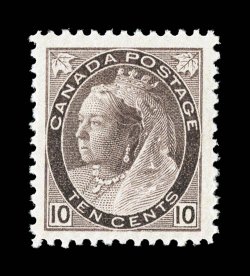 83, 1898 10c Brown violet Numeral, post office fresh mint single, possessing gorgeous rich color and a sharp detailed impression on brilliantly white paper, exceptionally well
centered within uncommonly large margins, unblemished o.g., never