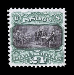 130, 24c Green and violet re-issue, well centered, strong re-issue colors and impressions, o.g., lightly hinged, very fine photocopy of a 1990 PF certificate.