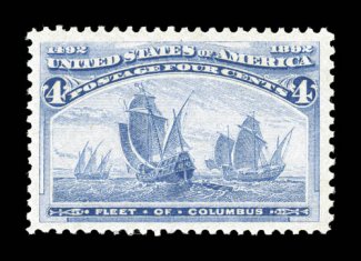 230-36, 1c-8c Columbians, each is well centered and fresh, o.g., 5c and 6c are faintly hinged, others never hinged, very fine-extremely fine.