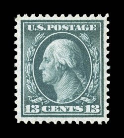 339, 13c Blue green, exceptionally well centered and margined, deeply rich color and a strong detailed impression, o.g., n.h., extremely fine 1985 PF
certificate.