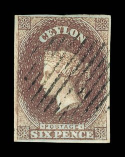 6d. purple-brown, large margins, fine and lightly cancelled. A choice example. Sc. 2 S.G. 1, £450.