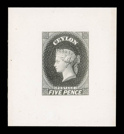 5d. in black on India paper backed on card (45x50mm.), fine. Very rare. provenance: P.C. Pearson, April 1983