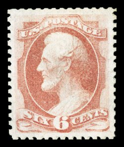 170, 6c Dull rose special printing, without gum as issued, an absolutely fabulous quality example of this important special printing rarity, possessing centering unlike any
other existing copy, being nearly perfectly centered amid lavishly large