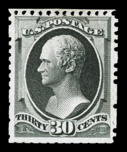 176, 30c Greenish black special printing, without gum as issued, choice example of this rarity, possessing exceptional physical characteristics which place it among the finest
available of the approximately 45 to 50 still in existence, inclu
