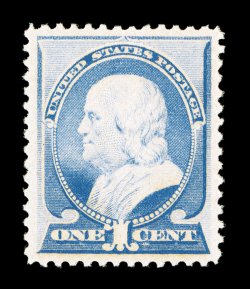 212, 1c Ultramarine, a magnificent quality mint example, being in a condition that would please even the most demanding condition conscious collector, possessing a marvelous
overall brilliance and crispness, strong rich color and impression on i