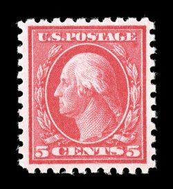 467, 5c Carmine error, a select mint example of this popular error, marvelously bright and fresh, radiant color, exceptionally well centered, immaculate o.g., n.h., extremely
fine 1999 PF certificate.