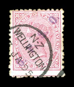 O6, 1892 1p Rose, with O.P.S.O. overprint in violet, neat Wellington c.d.s., just a faint trace of perf. tip toning, fine 1989 RPS certificate as the old S.G. O5 (S.G. O4 var.
- not listed with violet overprint £450+).