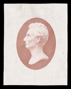 Turner Essay 15d (Scott 206-E5), Lincoln head vignette, large die essays in five different colors on white glazed paper, the complete set of five colors as listed in Turner
(and Scott), these being the ones trimmed down to approximately 27x37mm