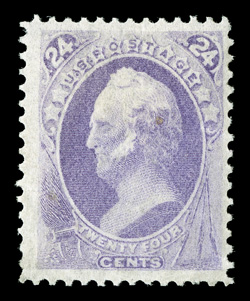 153, 24c Purple, rich bright color on fresh white paper, large margins, full o.g., lightly hinged, very fine 2000 PF and 2005 PSE certificates.