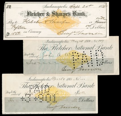 Harrison, Benjamin Twenty-third President of the United States (1833-1901, served 1889-93) grandson of William Henry Harrison served throughout the Civil War, and was brevetted
brigadier general in 1865 lawyer U.S. Senator. Choice Autograph