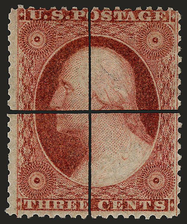 1c Blue, Ty. V, 3c Dull Red, Ty. III, 12c Black, Plate 3 (24, 26, 36b).> Unused (no gum), first and last with neat magenta pen cross, 3c with same in black, few flaws, Fine-Very Fine, scarce, likely from a
salesmans sample book