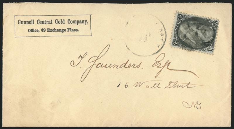Cover Balance.> Three covers, incl. Ty. III No. 26 with double row of vertical perfs at left on red and blue waving flag patriotic, No. 73 on cover with Gold Company corner card, last is No. 114 on all-over
advertising cover for clothing establishmen