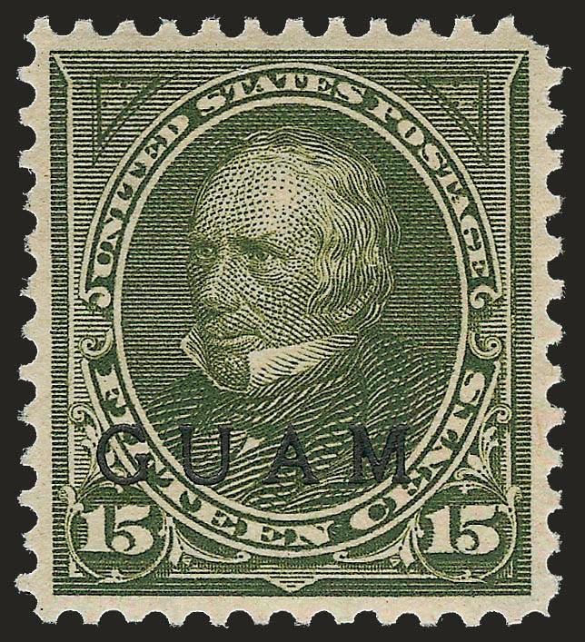 1900, 15c Olive Green, Special Printing (10SP).> Original gum, lightly hinged and wonderfully well-centered, with red Special Surcharge backstamp, short top right corner perf, otherwise Extremely Fine, with
1978 P.F. certificate