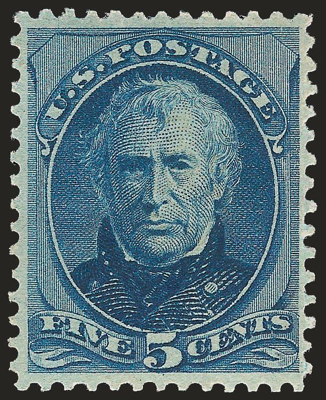5c Blue (185).> Original gum, barely hinged, deep rich color and proof-like impression, well-proportioned margins, fresh and Extremely Fine, a stamp of great visual appeal, light pencil notation on gum, with
1998 P.F. certificate