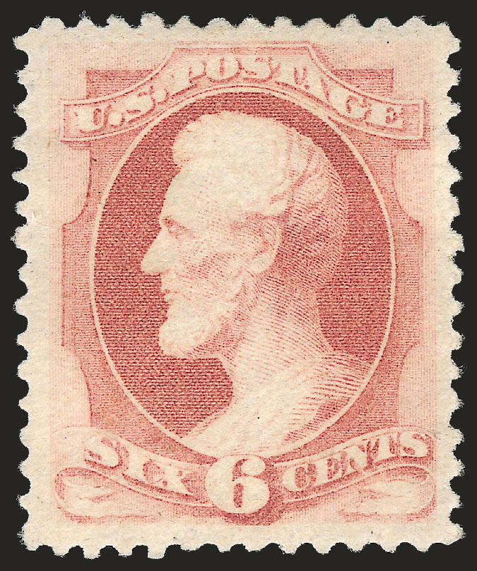6c Pink (186).> Original gum, unusually well-centered, deep rich color and incredibly intense impression showing all of the engraving lines in sharp detail -- rarely seen on this issue, which is normally found
with a weak mottled impression on yellow