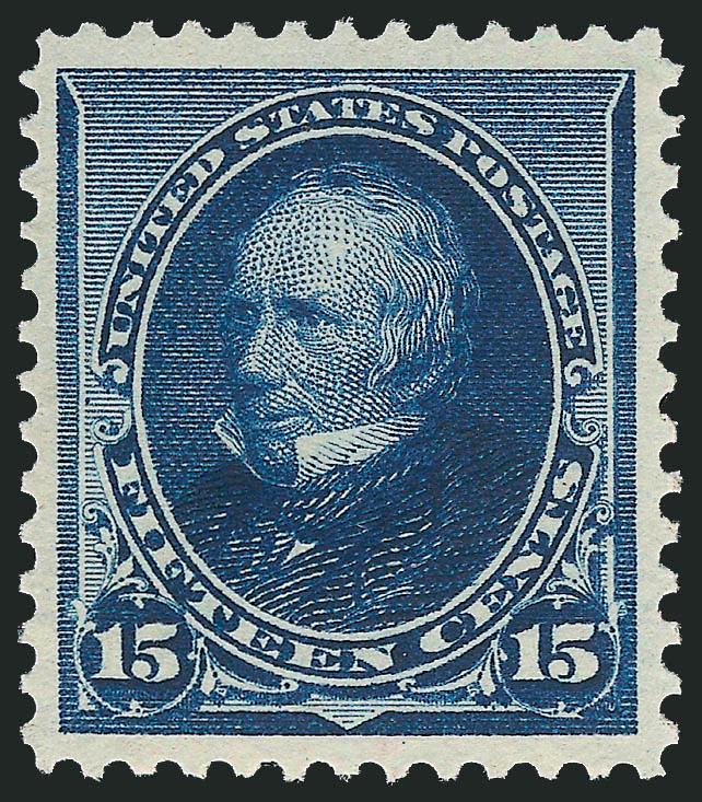 15c Indigo (227).> Mint N.H., wide margins and nice centering, intense color and clear impression on bright paper, Extremely Fine, with 2008 P.S.E. certificate (XF 90 SMQ $2,400.00)