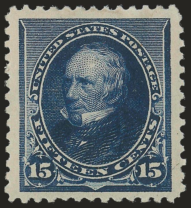 15c Indigo (227).> Slightly disturbed original gum, Jumbo margins, exceptionally well-centered, intense color nicely contrasted by bright white paper, Extremely Fine Gem, P.S.E. encapsulated (XF-Superb 95 Jumbo
SMQ $840.00 as 95, $1,700.00 as 98), o